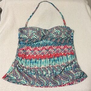 Colorful Paisley Women's Bandeau Tankini Top